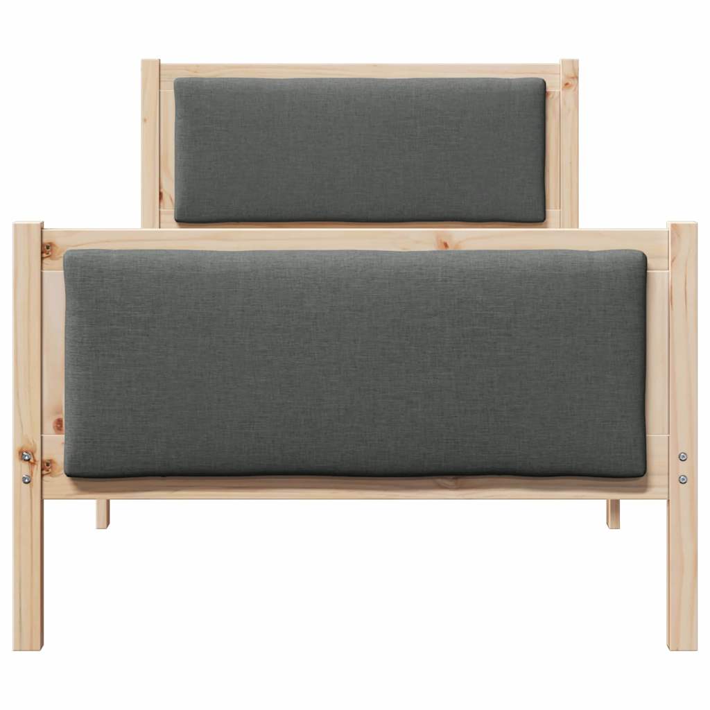 Bed Frame with Headboard Dark Grey 90 x 190 cm Fabric